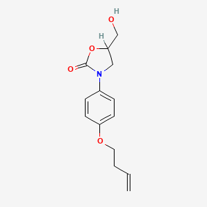 molecular formula C14H17NO4 B14485497 3-(4-(3-Butenyloxy)phenyl)-5-(hydroxymethyl)-2-oxazolidinone CAS No. 64590-16-5
