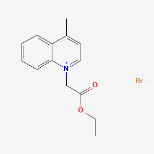 molecular formula C14H16BrNO2 B14485538 Carbethoxymethyllepidinium bromide CAS No. 63916-99-4