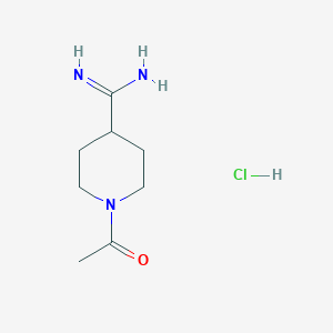 molecular formula C8H16ClN3O B1448554 1-Acetylpiperidine-4-carboximidamide hydrochloride CAS No. 1461713-75-6