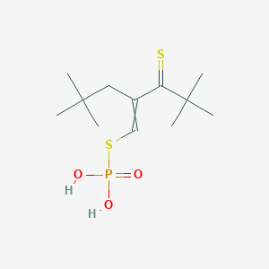 molecular formula C12H23O3PS2 B14485578 S-[2-(2,2-Dimethylpropyl)-4,4-dimethyl-3-sulfanylidenepent-1-en-1-yl] dihydrogen phosphorothioate CAS No. 63839-37-2