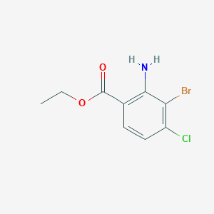molecular formula C9H9BrClNO2 B1448565 Ethyl 2-amino-3-bromo-4-chlorobenzoate CAS No. 1696491-09-4