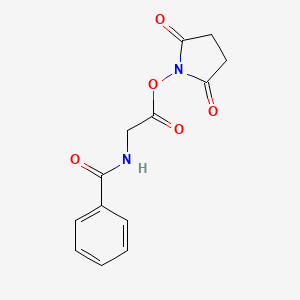 molecular formula C13H12N2O5 B14485762 Benzamide, N-(2-((2,5-dioxo-1-pyrrolidinyl)oxy)-2-oxoethyl)- CAS No. 66134-74-5