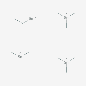 molecular formula C11H32Sn4 B14485852 Ethyl-lambda~2~-stannanyl--trimethylstannyl (1/3) CAS No. 65197-55-9