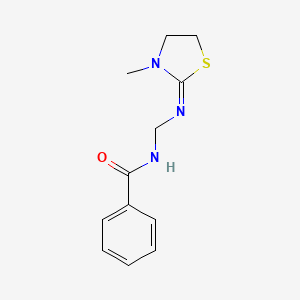 molecular formula C12H15N3OS B14485920 N-(Benzamidomethyl)-3-methyl-2-thiazolidinimine CAS No. 65400-67-1