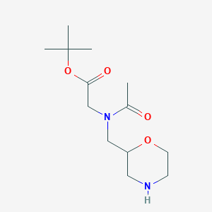 molecular formula C13H24N2O4 B1448596 tert-butyl 2-{N-[(morpholin-2-yl)methyl]acetamido}acetate CAS No. 1803600-89-6