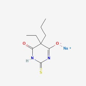 molecular formula C9H13N2NaO2S B14485968 Sodium;5-ethyl-6-oxo-5-propyl-2-sulfanylidenepyrimidin-4-olate CAS No. 64038-28-4
