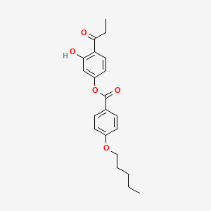 molecular formula C21H24O5 B14485972 3-Hydroxy-4-propanoylphenyl 4-(pentyloxy)benzoate CAS No. 65148-51-8