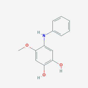 molecular formula C13H13NO3 B14486050 4-Anilino-5-methoxybenzene-1,2-diol CAS No. 66560-39-2