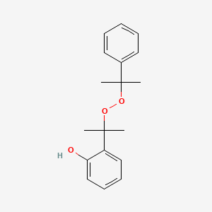 molecular formula C18H22O3 B14486074 2-{2-[(2-Phenylpropan-2-yl)peroxy]propan-2-yl}phenol CAS No. 65270-80-6