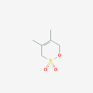 molecular formula C6H10O3S B14486176 4,5-Dimethyl-3,6-dihydro-2H-1,2lambda~6~-oxathiine-2,2-dione CAS No. 64931-18-6