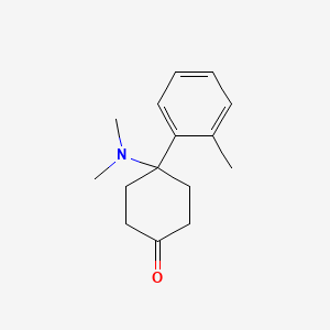 molecular formula C15H21NO B14486253 4-(Dimethylamino)-4-(2-methylphenyl)cyclohexan-1-one CAS No. 65619-15-0