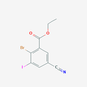 B1448628 Ethyl 2-bromo-5-cyano-3-iodobenzoate CAS No. 1807162-51-1