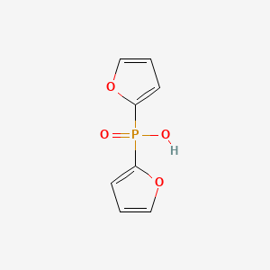 molecular formula C8H7O4P B14486346 Phosphinic acid, di-2-furanyl- CAS No. 65887-64-1