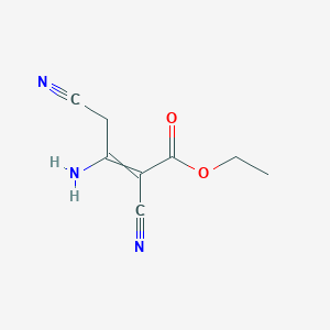 molecular formula C8H9N3O2 B14486350 Ethyl 3-amino-2,4-dicyanobut-2-enoate CAS No. 64544-92-9