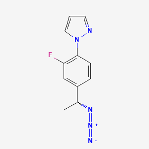 molecular formula C11H10FN5 B1448648 1-{4-[(1R)-1-azidoethyl]-2-fluorophenyl}-1H-pyrazole CAS No. 1820572-01-7