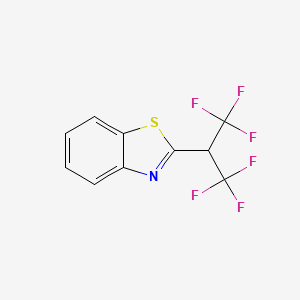 molecular formula C10H5F6NS B14486593 Benzothiazole, 2-[2,2,2-trifluoro-1-(trifluoromethyl)ethyl]- CAS No. 66172-01-8