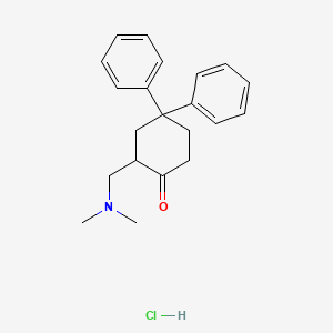 molecular formula C21H26ClNO B14486658 2-((Dimethylamino)methyl)-4,4-diphenylcyclohexanone hydrochloride CAS No. 65445-77-4