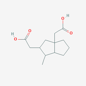 molecular formula C13H20O4 B14486698 2,2'-(1-Methylhexahydropentalene-2,3a(1H)-diyl)diacetic acid CAS No. 65649-07-2