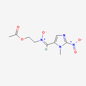 molecular formula C9H12N4O5 B14486786 N-(2-Acetoxyethyl)-alpha-(1-methyl-2-nitroimidazol-5-yl)nitrone CAS No. 63958-44-1