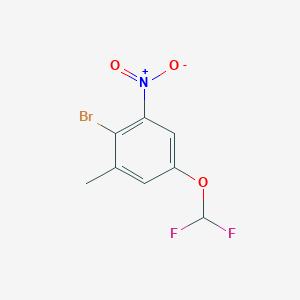 molecular formula C8H6BrF2NO3 B1448679 2-Bromo-5-difluoromethoxy-3-nitrotoluene CAS No. 1805103-88-1