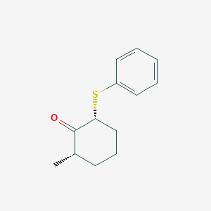 molecular formula C13H16OS B14486800 Cyclohexanone, 2-methyl-6-(phenylthio)-, cis- CAS No. 66032-99-3