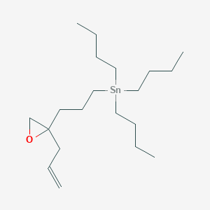 molecular formula C20H40OSn B14486822 Tributyl{3-[2-(prop-2-en-1-yl)oxiran-2-yl]propyl}stannane CAS No. 65286-71-7