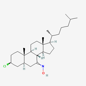 molecular formula C27H46ClNO B14486832 N-[(3beta,5alpha)-3-Chlorocholestan-7-ylidene]hydroxylamine CAS No. 65011-22-5