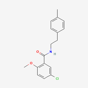 molecular formula C17H18ClNO2 B14486878 Benzamide, 5-chloro-2-methoxy-N-[2-(4-methylphenyl)ethyl]- CAS No. 64353-00-0