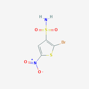 molecular formula C4H3BrN2O4S2 B14487052 2-Bromo-5-nitrothiophene-3-sulfonamide CAS No. 64729-03-9
