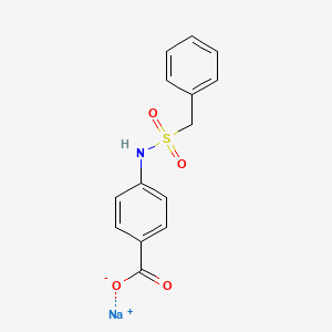 molecular formula C14H12NNaO4S B14487074 Benzoic acid, p-alpha-toluenesulfonamido-, sodium salt CAS No. 64050-44-8