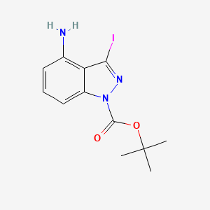 molecular formula C12H14IN3O2 B1448723 tert-Butyl 4-amino-3-iodo-1H-indazole-1-carboxylate CAS No. 1337882-19-5