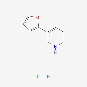 molecular formula C9H12ClNO B1448726 5-(Furan-2-yl)-1,2,3,6-tetrahydropyridine hydrochloride CAS No. 1803570-18-4