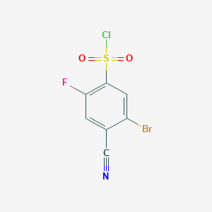 molecular formula C7H2BrClFNO2S B1448727 5-bromo-4-cyano-2-fluorobenzene-1-sulfonyl chloride CAS No. 1803562-48-2