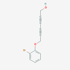 molecular formula C12H9BrO2 B14487296 6-(2-Bromophenoxy)hexa-2,4-diyn-1-OL CAS No. 64270-78-6