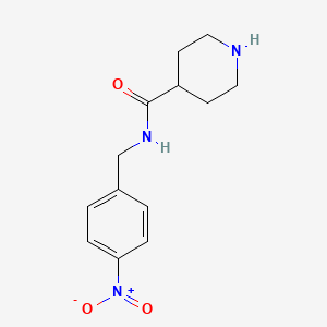 molecular formula C13H17N3O3 B14487554 N-[(4-Nitrophenyl)methyl]piperidine-4-carboxamide CAS No. 63289-67-8