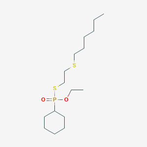 molecular formula C16H33O2PS2 B14487572 O-Ethyl S-[2-(hexylsulfanyl)ethyl] cyclohexylphosphonothioate CAS No. 63811-82-5