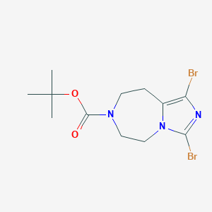 molecular formula C12H17Br2N3O2 B1448762 Tert-Butyl 1,3-Dibromo-8,9-Dihydro-5H-Imidazo[1,5-D][1,4]Diazepine-7(6H)-Carboxylate CAS No. 1445951-62-1