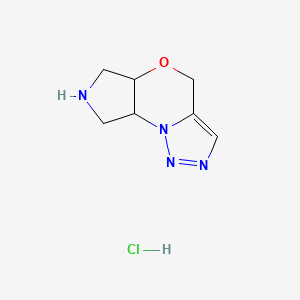 molecular formula C7H11ClN4O B1448768 6,7,8,8a-Tetrahydro-4H,5aH-pyrrolo[3,4-b][1,2,3]triazolo[1,5-d][1,4]oxazine hydrochloride CAS No. 1430327-79-9