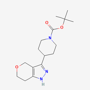 molecular formula C16H25N3O3 B1448774 tert-butyl 4-{1H,4H,6H,7H-pyrano[4,3-c]pyrazol-3-yl}piperidine-1-carboxylate CAS No. 2044871-12-5