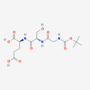 molecular formula C15H25N3O9 B14487754 N-(tert-Butoxycarbonyl)glycyl-L-seryl-L-glutamic acid CAS No. 64196-64-1
