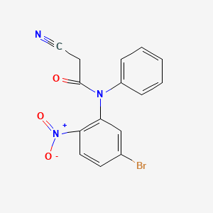 molecular formula C15H10BrN3O3 B14487775 N-(5-Bromo-2-nitrophenyl)-2-cyano-N-phenylacetamide CAS No. 65781-85-3