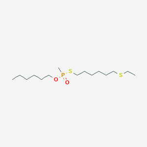 molecular formula C15H33O2PS2 B14487881 S-[6-(Ethylsulfanyl)hexyl] O-hexyl methylphosphonothioate CAS No. 64710-58-3