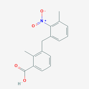 molecular formula C16H15NO4 B14487912 2-Methyl-3-[(3-methyl-2-nitrophenyl)methyl]benzoic acid CAS No. 63504-70-1