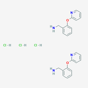 molecular formula C24H27Cl3N4O2 B1448794 Bis(1-[2-(pyridin-2-yloxy)phenyl]methanamine) trihydrochloride CAS No. 2034207-73-1