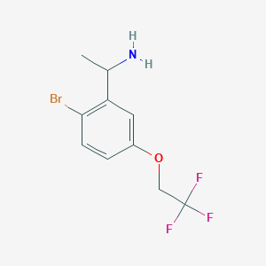 molecular formula C10H11BrF3NO B1448797 1-[2-Bromo-5-(2,2,2-trifluoroethoxy)phenyl]ethylamine CAS No. 2167722-27-0