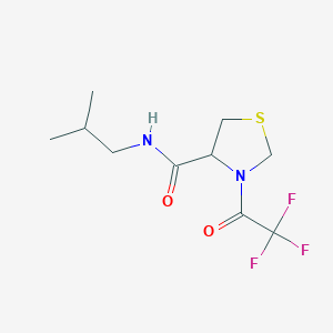 molecular formula C10H15F3N2O2S B14488015 N-(2-Methylpropyl)-3-(trifluoroacetyl)-1,3-thiazolidine-4-carboxamide CAS No. 65891-99-8