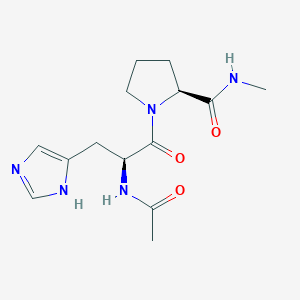 molecular formula C14H21N5O3 B14488038 N-Acetyl-L-histidyl-N-methyl-L-prolinamide CAS No. 63193-02-2