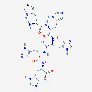 molecular formula C30H37N15O6 B14488049 L-Histidyl-L-histidyl-L-histidyl-L-histidyl-L-histidine CAS No. 64134-29-8