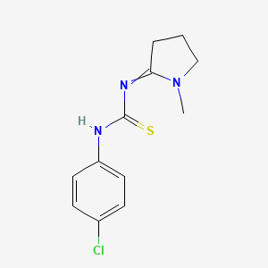 molecular formula C12H14ClN3S B14488076 N-(4-Chlorophenyl)-N'-(1-methylpyrrolidin-2-ylidene)thiourea CAS No. 65069-01-4