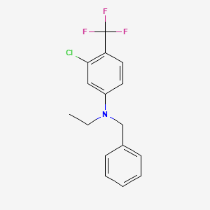 molecular formula C16H15ClF3N B14488099 N-Benzyl-3-chloro-N-ethyl-4-(trifluoromethyl)aniline CAS No. 64554-96-7